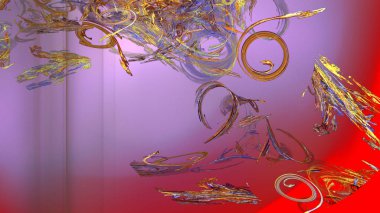 Fantezi kaotik renkli fraktal desen. Soyut Fraktal şekiller. 3D render resimde arka plan veya duvar kağıdı