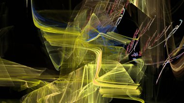 Fantezi kaotik renkli fraktal desen. Soyut Fraktal şekiller. 3D render resimde arka plan veya duvar kağıdı