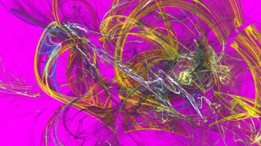 Fantezi kaotik renkli fraktal desen. Soyut Fraktal şekiller. 3D render resimde arka plan veya duvar kağıdı