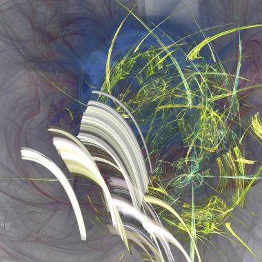 Fantezi kaotik renkli fraktal desen. Soyut Fraktal şekiller. 3D render resimde arka plan veya duvar kağıdı