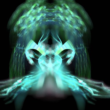 Fantezi kaotik renkli fraktal desen. Soyut Fraktal şekiller. 3D render resimde arka plan veya duvar kağıdı