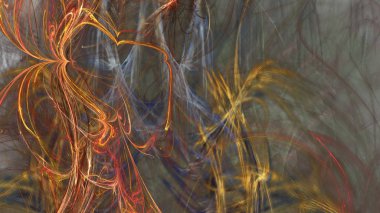 Fantezi kaotik renkli fraktal desen. Soyut Fraktal şekiller. 3D render resimde arka plan veya duvar kağıdı