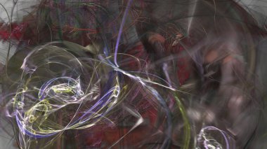 Fantezi kaotik renkli fraktal desen. Soyut Fraktal şekiller. 3D render resimde arka plan veya duvar kağıdı