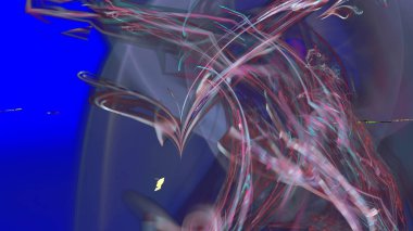 Fantezi kaotik renkli fraktal desen. Soyut Fraktal şekiller. 3D render resimde arka plan veya duvar kağıdı