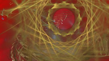 Fantezi kaotik renkli fraktal desen. Soyut Fraktal şekiller. 3D render resimde arka plan veya duvar kağıdı