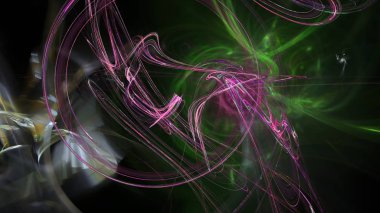 Fantezi kaotik renkli fraktal desen. Soyut Fraktal şekiller. 3D render resimde arka plan veya duvar kağıdı