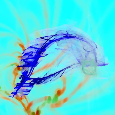 Fantezi kaotik renkli fraktal desen. Soyut Fraktal şekiller. 3D render resimde arka plan veya duvar kağıdı