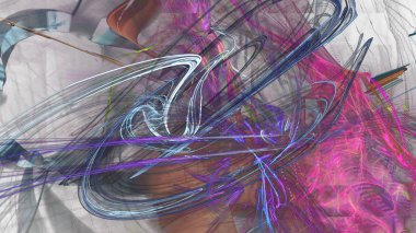 Fantezi kaotik renkli fraktal desen. Soyut Fraktal şekiller. 3D render resimde arka plan veya duvar kağıdı