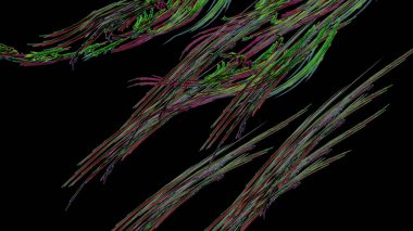 Fantezi kaotik renkli fraktal desen. Soyut Fraktal şekiller. 3D render resimde arka plan veya duvar kağıdı