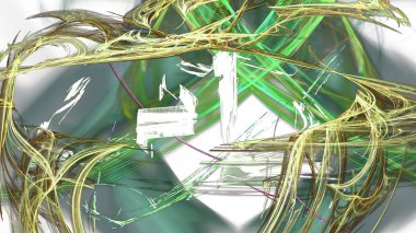 Fantezi kaotik renkli fraktal desen. Soyut Fraktal şekiller. 3D render resimde arka plan veya duvar kağıdı