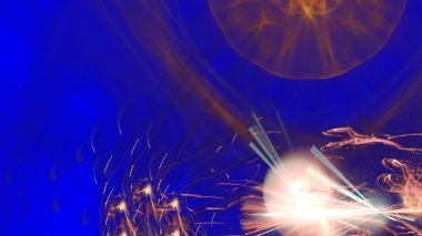 Fantezi kaotik renkli fraktal desen. Soyut Fraktal şekiller. 3D render resimde arka plan veya duvar kağıdı