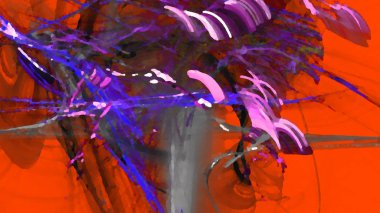 Fantezi kaotik renkli fraktal desen. Soyut Fraktal şekiller. 3D render resimde arka plan veya duvar kağıdı