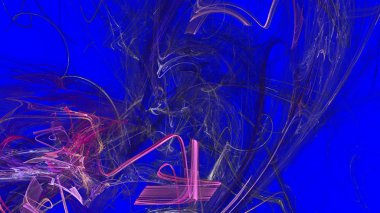 Fantezi kaotik renkli fraktal desen. Soyut Fraktal şekiller. 3D render resimde arka plan veya duvar kağıdı