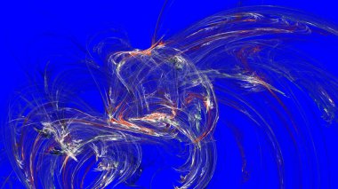 Fantezi kaotik renkli fraktal desen. Soyut Fraktal şekiller. 3D render resimde arka plan veya duvar kağıdı