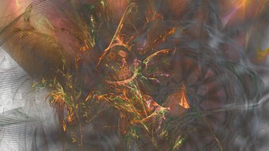 Fantezi kaotik renkli fraktal desen. Soyut Fraktal şekiller. 3D render resimde arka plan veya duvar kağıdı