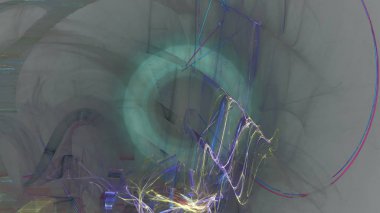 Fantezi kaotik renkli fraktal desen. Soyut Fraktal şekiller. 3D render resimde arka plan veya duvar kağıdı