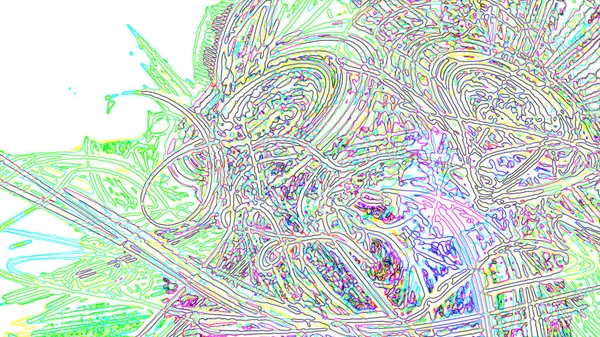 Fantasie chaotische kleurrijke fractale patroon. Abstracte fractale vormen. 3D rendering afbeelding achtergrond of behang — Stockfoto