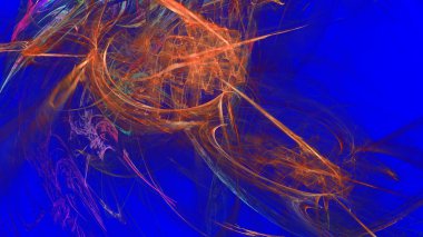 Fantezi kaotik renkli fraktal desen. Soyut Fraktal şekiller. 3D render resimde arka plan veya duvar kağıdı