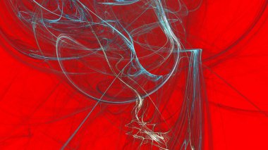 Fantezi kaotik renkli fraktal desen. Soyut Fraktal şekiller. 3D render resimde arka plan veya duvar kağıdı