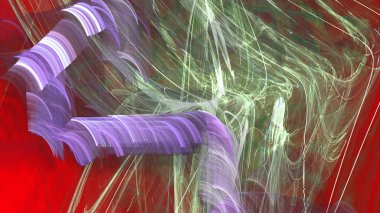 Fantezi kaotik renkli fraktal desen. Soyut Fraktal şekiller. 3D render resimde arka plan veya duvar kağıdı