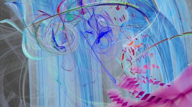 Fantezi kaotik renkli fraktal desen. Soyut Fraktal şekiller. 3D render resimde arka plan veya duvar kağıdı