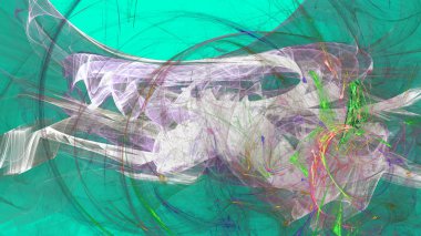 Fantezi kaotik renkli fraktal desen. Soyut Fraktal şekiller. 3D render resimde arka plan veya duvar kağıdı