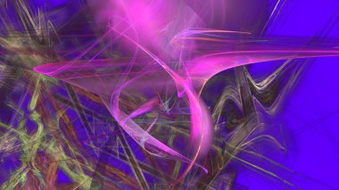 Fantezi kaotik renkli fraktal desen. Soyut Fraktal şekiller. 3D render resimde arka plan veya duvar kağıdı
