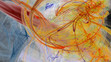 Fantezi kaotik renkli fraktal desen. Soyut Fraktal şekiller. 3D render resimde arka plan veya duvar kağıdı