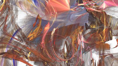 Fantezi kaotik renkli fraktal desen. Soyut Fraktal şekiller. 3D render resimde arka plan veya duvar kağıdı