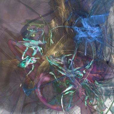 Fantezi kaotik renkli fraktal desen. Soyut Fraktal şekiller. 3D render resimde arka plan veya duvar kağıdı