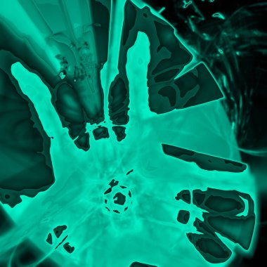 Fantezi kaotik renkli fraktal desen. Soyut Fraktal şekiller. 3D render resimde arka plan veya duvar kağıdı