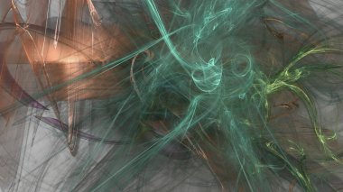 Fantezi kaotik renkli fraktal desen. Soyut Fraktal şekiller. 3D render resimde arka plan veya duvar kağıdı