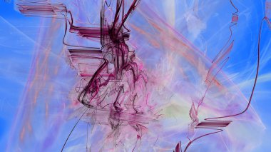 Fantezi kaotik renkli fraktal desen. Soyut Fraktal şekiller. 3D render resimde arka plan veya duvar kağıdı