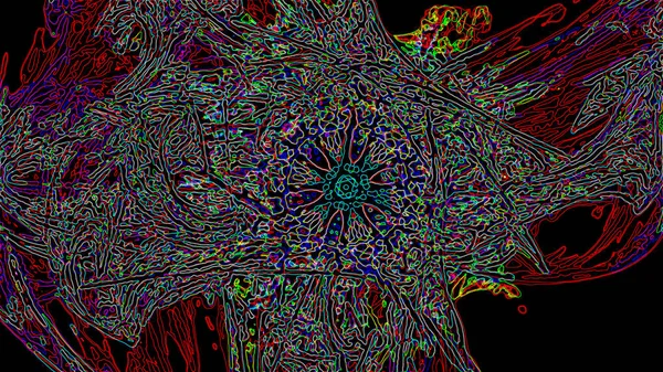 Fantasía caótica patrón fractal colorido. Formas fractales abstractas. Fondo de ilustración de representación 3D o fondo de pantalla — Foto de Stock