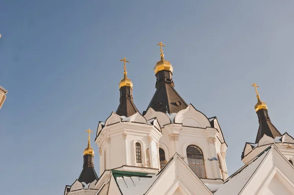 Church Domes Blue Sky — Stock Photo, Image