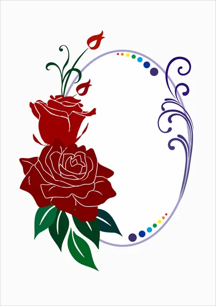 Marco con rosas — Vector de stock