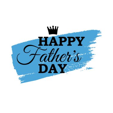 Mavi fırça darbesinde taç olan Babalar Günü vekil tebrik kartı kutlu olsun. Hepsi izole ve katmanlı.