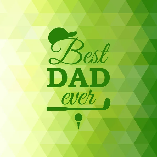 Miglior Papà Mai Biglietto Auguri Con Elemento Golf Sfondo Verde — Vettoriale Stock