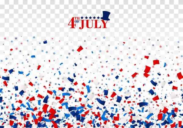 7月4日的节日无缝背景 美国独立日的设计理念与散纸 明星传统的美国色彩 被隔离了 — 图库矢量图片