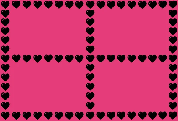 Schwarzes Herz Auf Rosa Hintergrund Hearts Dot Design Kann Für — Stockfoto