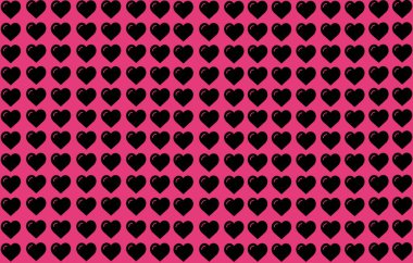 Pembe Arkaplanda Kara Kalp Şekli. Hearts Dot Tasarımı. Makaleler, Yazdırma, İllüstrasyon amacı, özgeçmiş, web sitesi, işletmeler, sunumlar, Ürün Tanıtımları vs. için kullanılabilir.