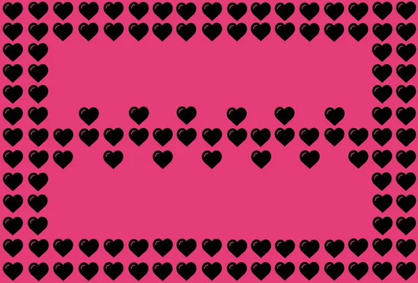 Schwarzes Herz auf rosa Hintergrund. Hearts Dot Design. Kann für Artikel, Druck, Illustration, Hintergrund, Website, Unternehmen, Präsentationen, Produktwerbung usw. verwendet werden. — Stockfoto
