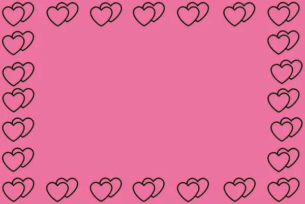 Black Heart Shape on Pink Background. Hearts Dot Design. Can be used for Articles, Printing, Illustration purpose, background, website, businesses, presentations, Product Promotions etc.