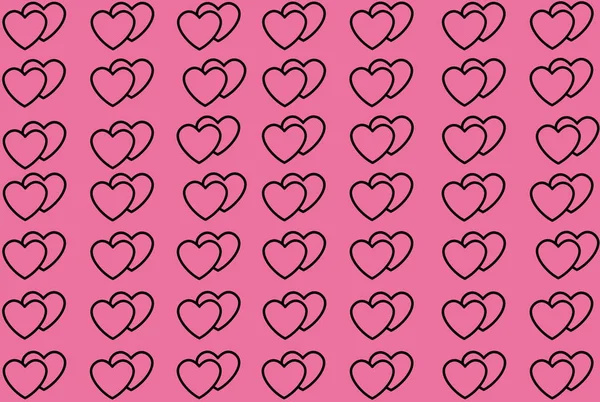 Schwarzes Herz auf rosa Hintergrund. Hearts Dot Design. Kann für Artikel, Druck, Illustration, Hintergrund, Website, Unternehmen, Präsentationen, Produktwerbung usw. verwendet werden. — Stockfoto