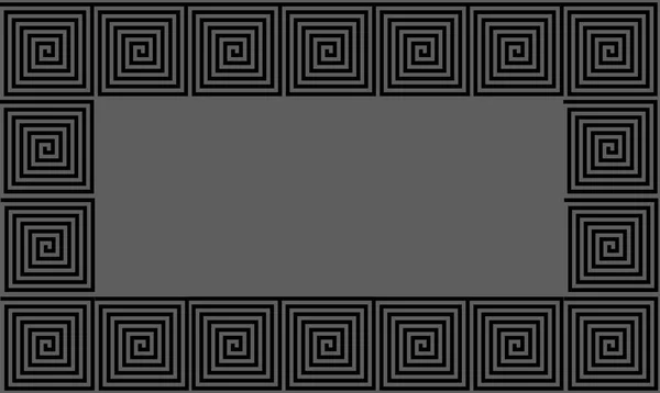 Grey and Black Frame Ancient Greek meander seamless pattern, simplistic black historical background. Geometric Optical Illusion Seamless Wallpaper. — Stock Photo, Image