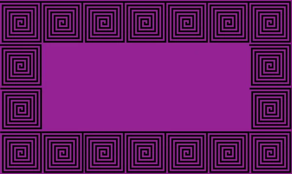 Cadre violet et noir Angle grec ancien motif sans couture, fond historique noir simpliste. Fond d'écran sans couture Illusion optique géométrique . — Photo