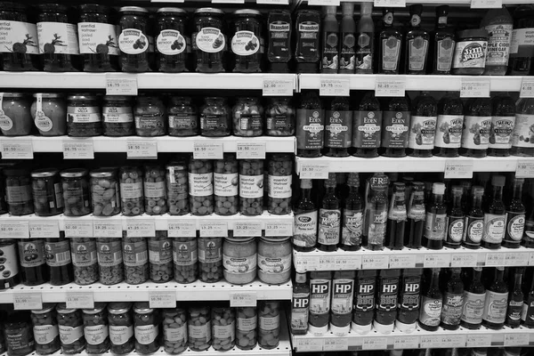 2013 Black White Image Traditional Turkish Pickles Various Fruits Vegetables — 스톡 사진