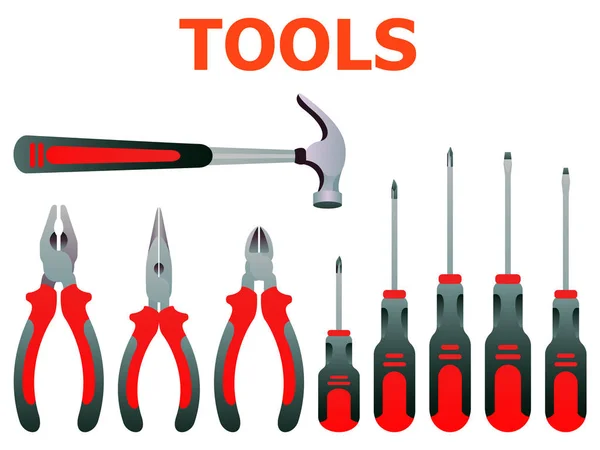 Ensemble d'illustrations vectorielles icônes isolées réparation d'outils de construction — Image vectorielle