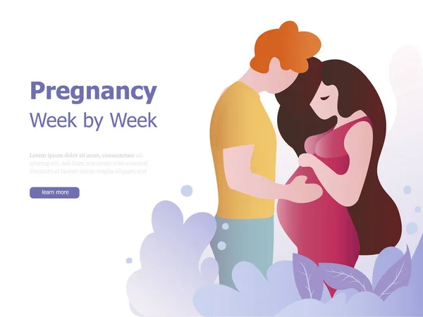 家庭医生、怀孕、健康生活网页设计模板. — 图库矢量图片