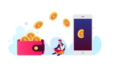 Online alışveriş satış tüketicilik ve online vektör görüntü.